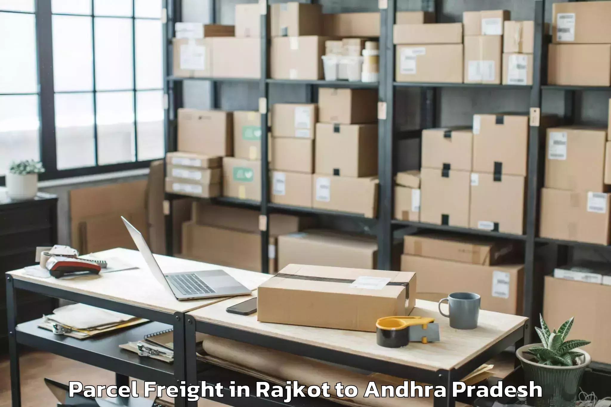 Top Rajkot to Chillakallu Parcel Freight Available